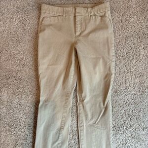 Beige Casual Skinny Ankle Pants